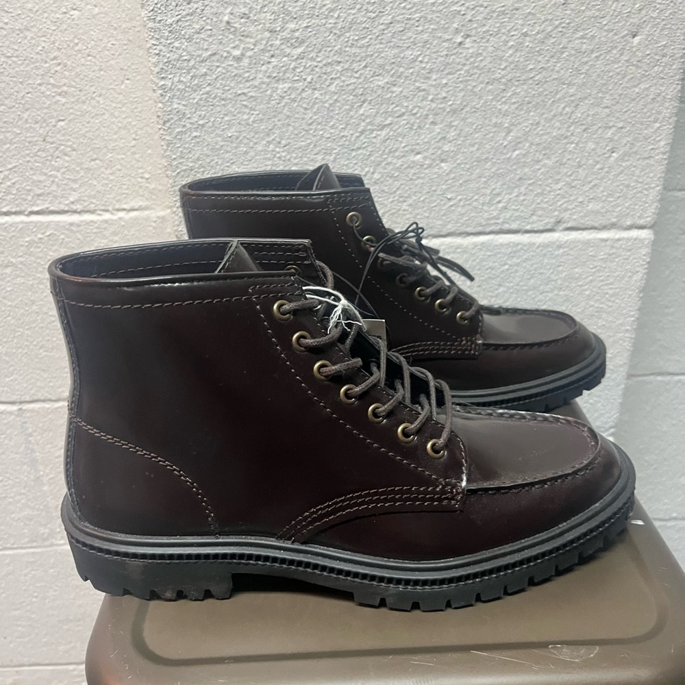 Express Men's Leather Lace-Up Boots in Rich Brown. Size 9 - Picture 3 of 6